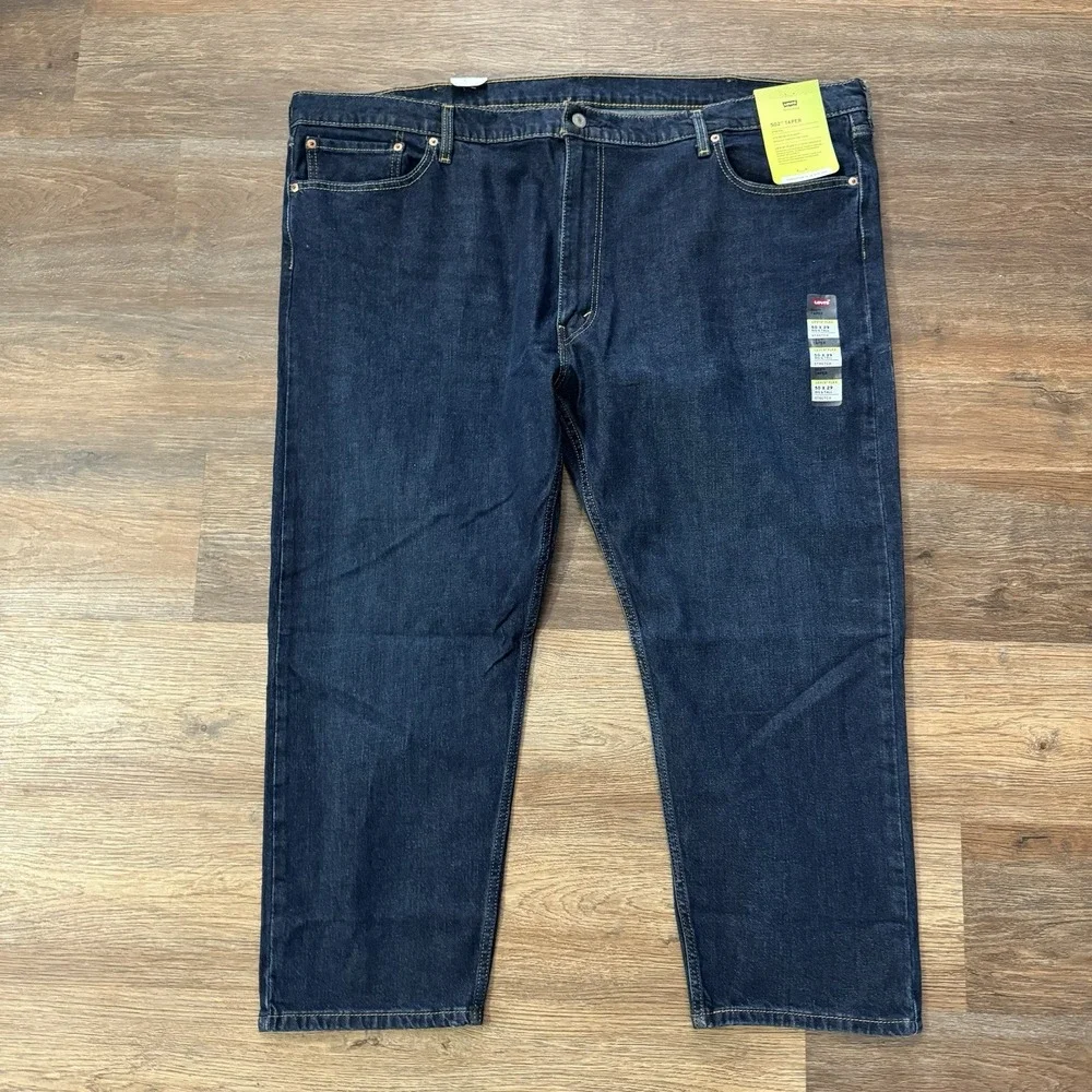 NWT‎ Levi's 502 Taper Men's Sz 50x29 Dark Wash Blue Denim Jeans